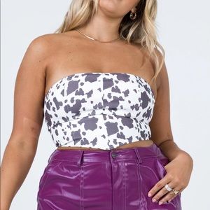 Princess Polly cow print corset top.